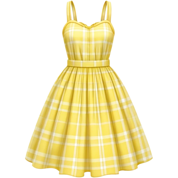 pastel yellow plaid spring dress floating in the air emoji