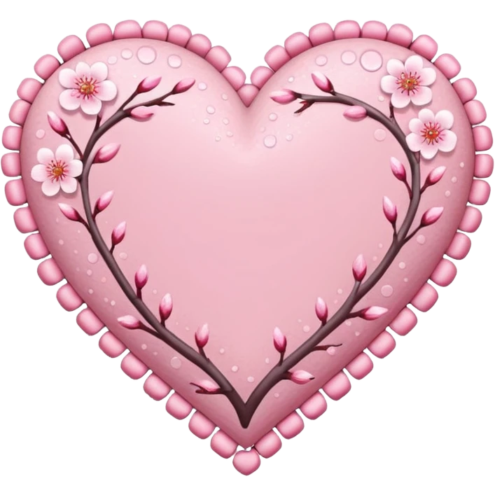 sakura heart with a dotted border emoji