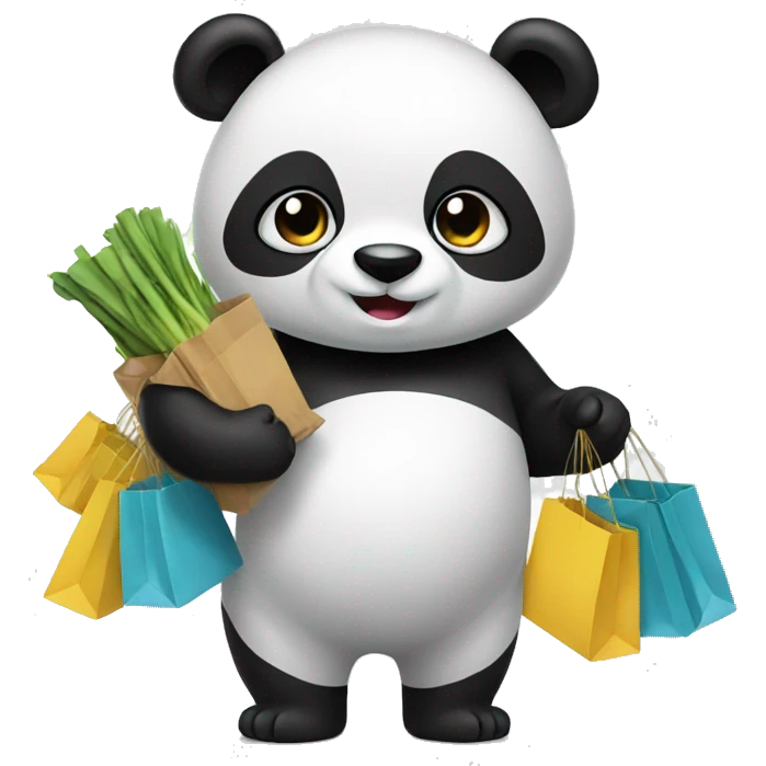 Panda shopping emoji