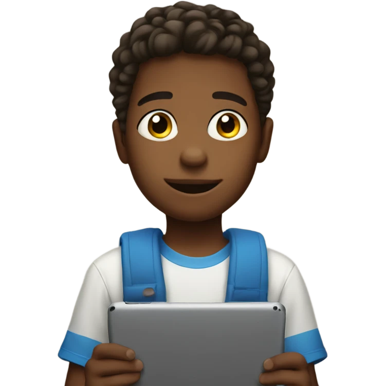Kid on an iPad emoji