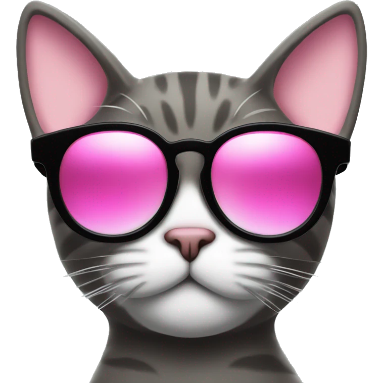 Cat with a pink hate n star sunglasses  emoji