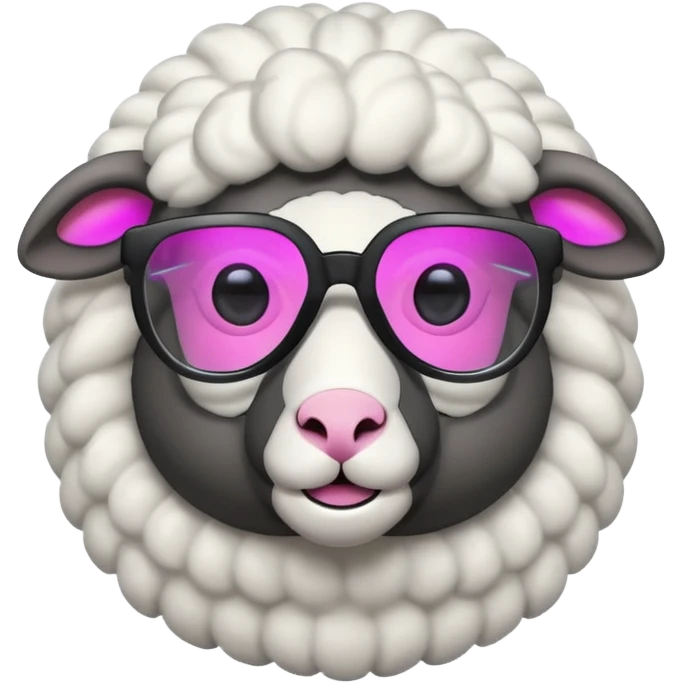 cyber sheep with cool electro glasses emoji
