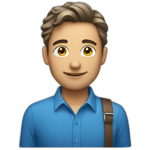 salesman with blue shirt emoji