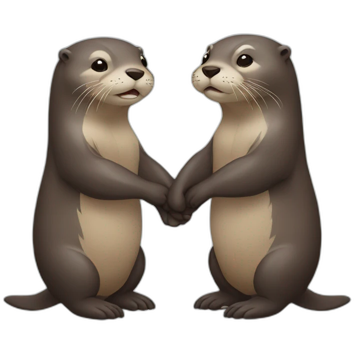 Otters holding hands emoji