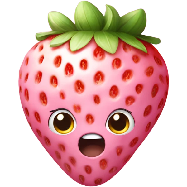 pink strawberry with white chocolate emoji