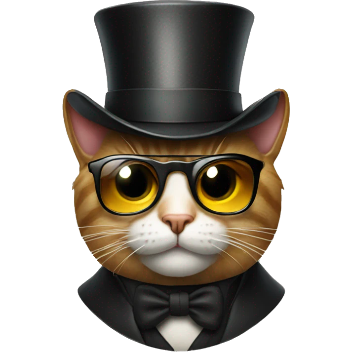 Cat with sunglasses and a top hat emoji