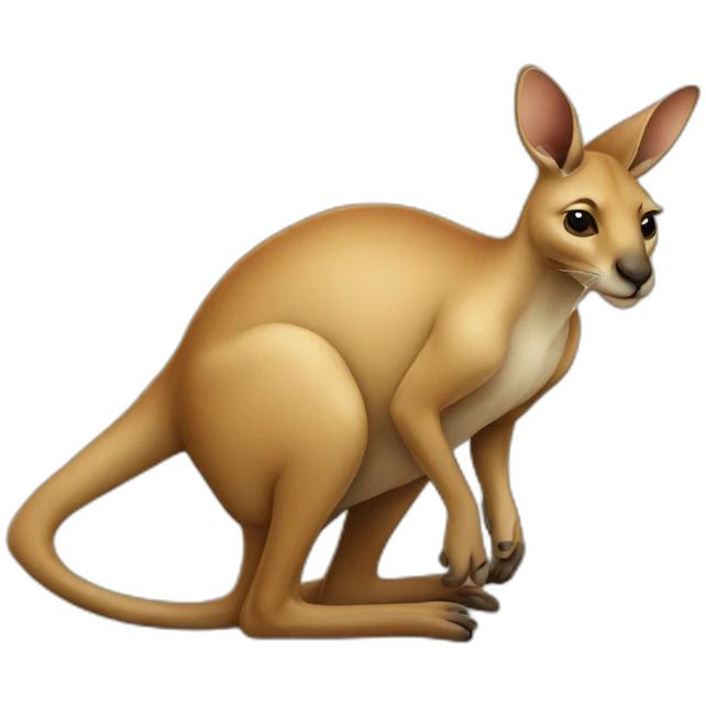 Kangaroo with cat on pocket emoji