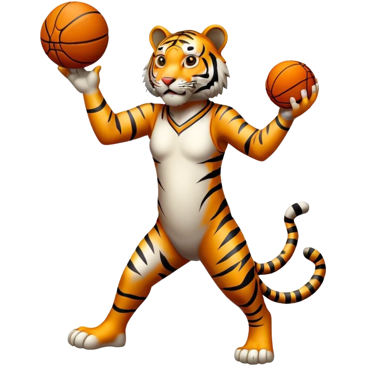 A tiger with a basketball emoji