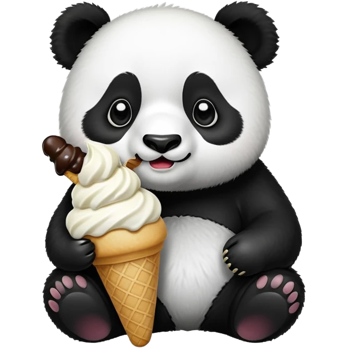 Panda eating ice cream emoji