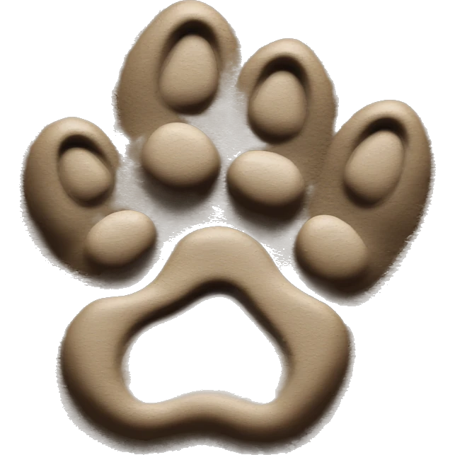 dog paw imprint in mud emoji