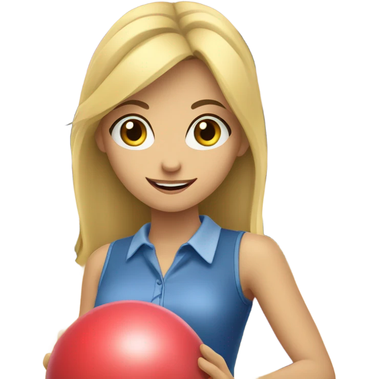 Blonde girl bowling emoji