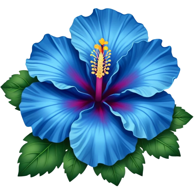 Blue hibiscus flower emoji