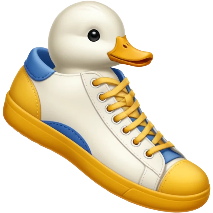 Un pato con tenis emoji