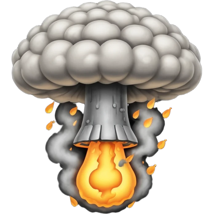 atomic bomb mushroom cloud in the shape of the letter T emoji
