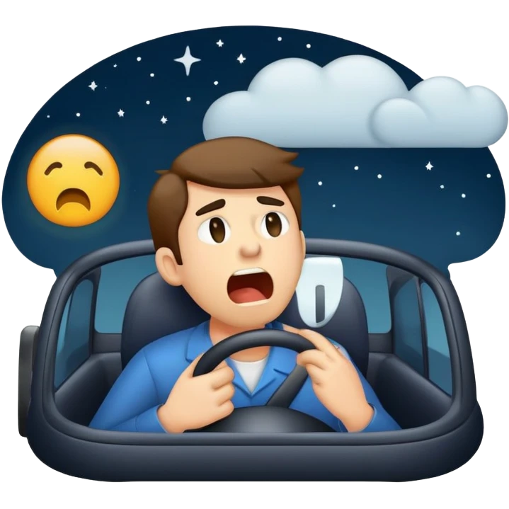 Night drive into work emoji
