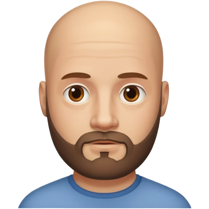 Homme chauve avec une barbe emoji