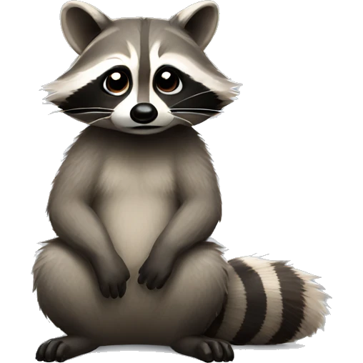 Raccoon sitting upright emoji
