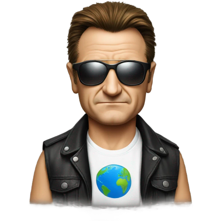 bono with peace sunglasses and world peace tshirt emoji