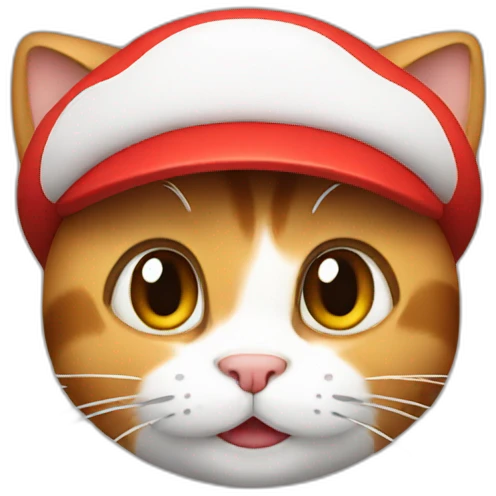 cat wearing mario costume emoji