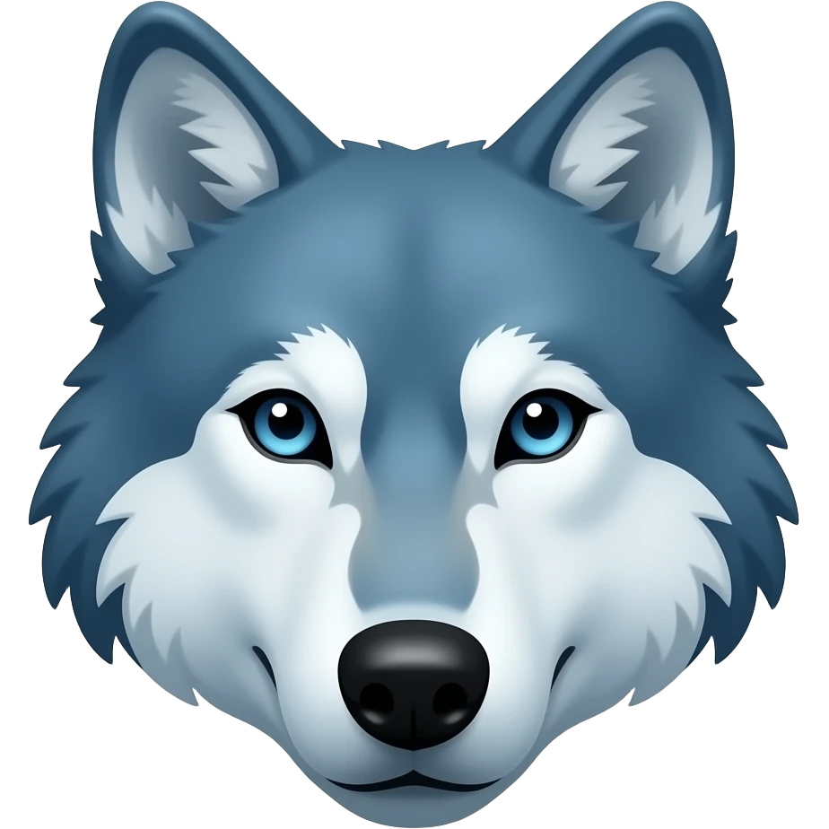 Blue wolf face emoji