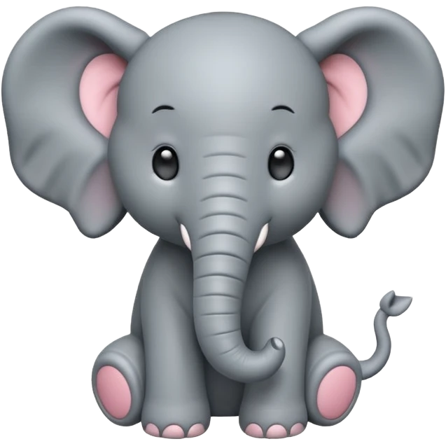 Isolated, breathtakingly vivid and intricately detailed digital illustration of the most incredibly adorable baby Elephant.figurine imaginable, toy style. emoji