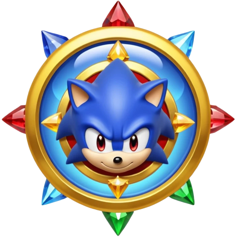 I want Sonic the hedgehog with chaos emeralds emoji