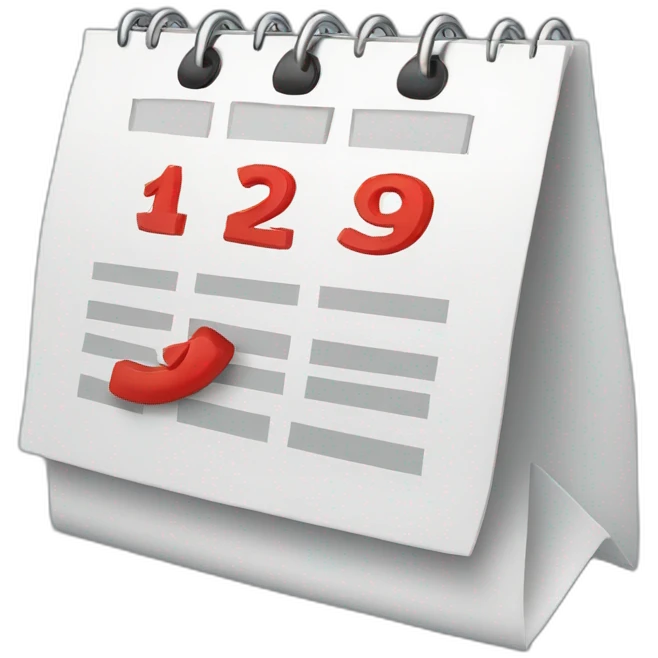 3d calendar emoji