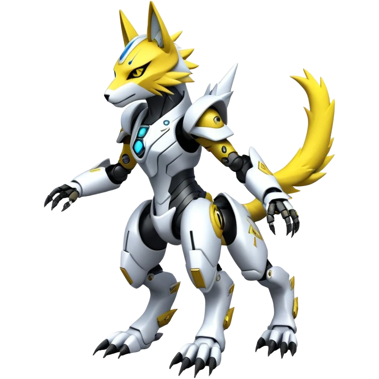 Modern Cyber Renamon-Zeraora full body emoji