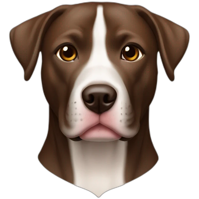 Mezcla de labrador pitbull café oscuro y marrón emoji
