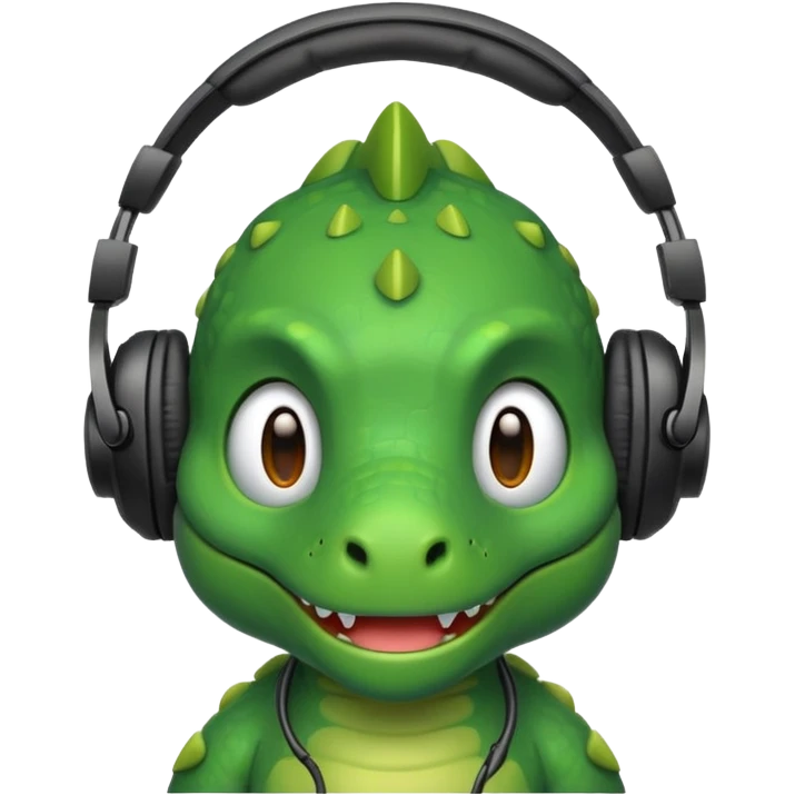 🦖と🎧のミックス emoji