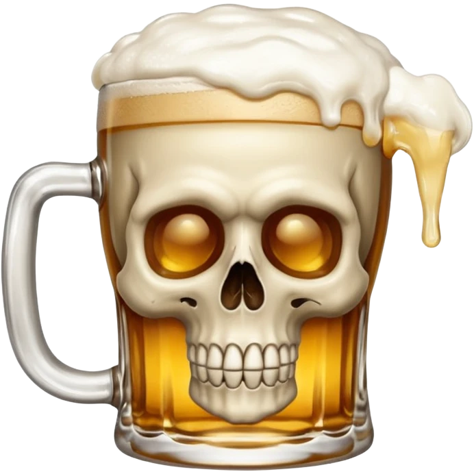 skull drinking beer emoji