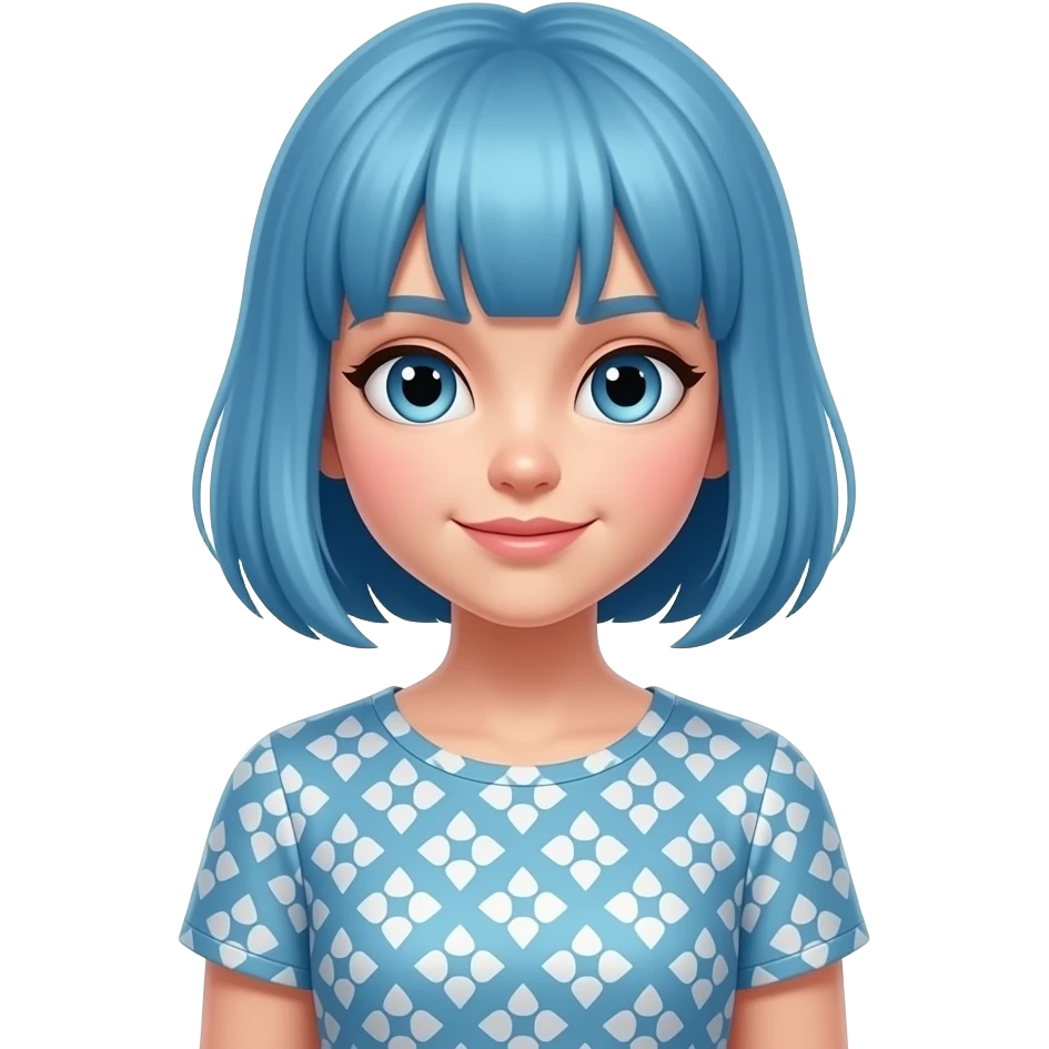 girl with blue stylish hairs and wear a stylish dres emoji