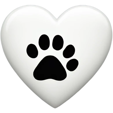 White heart with dog's paw emoji