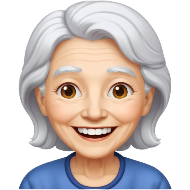 grandma with a big smile emoji