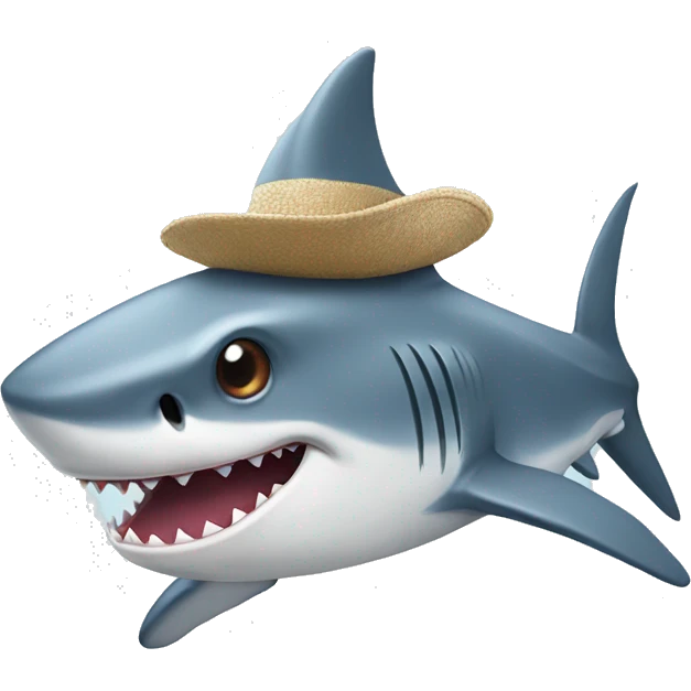 shark with hat emoji
