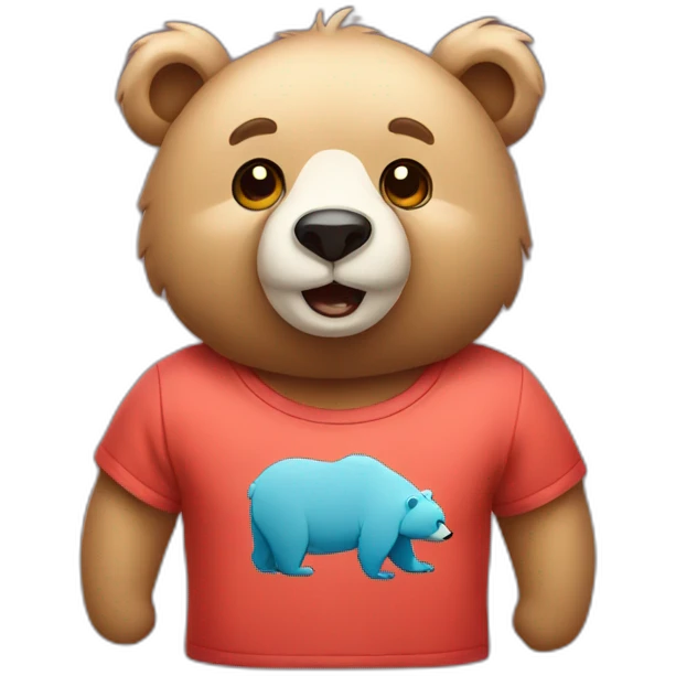 bear wearing tshirt emoji