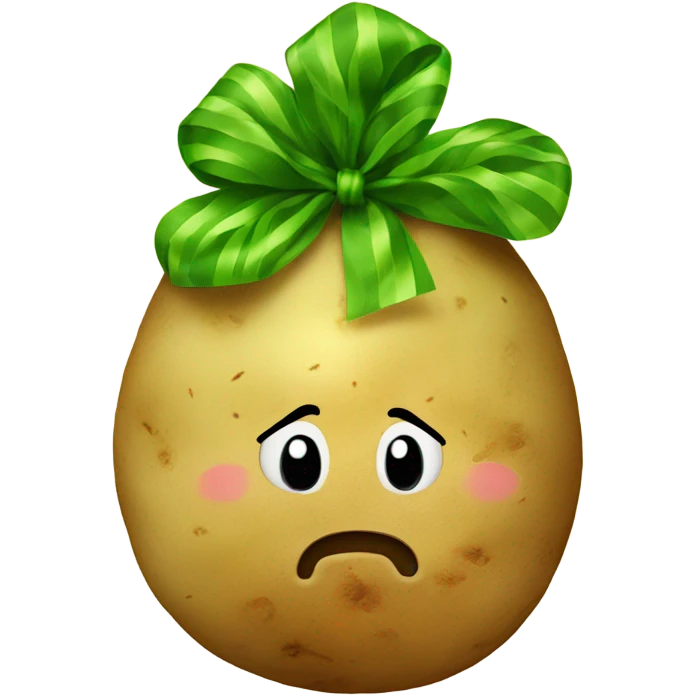 Potato with bow emoji