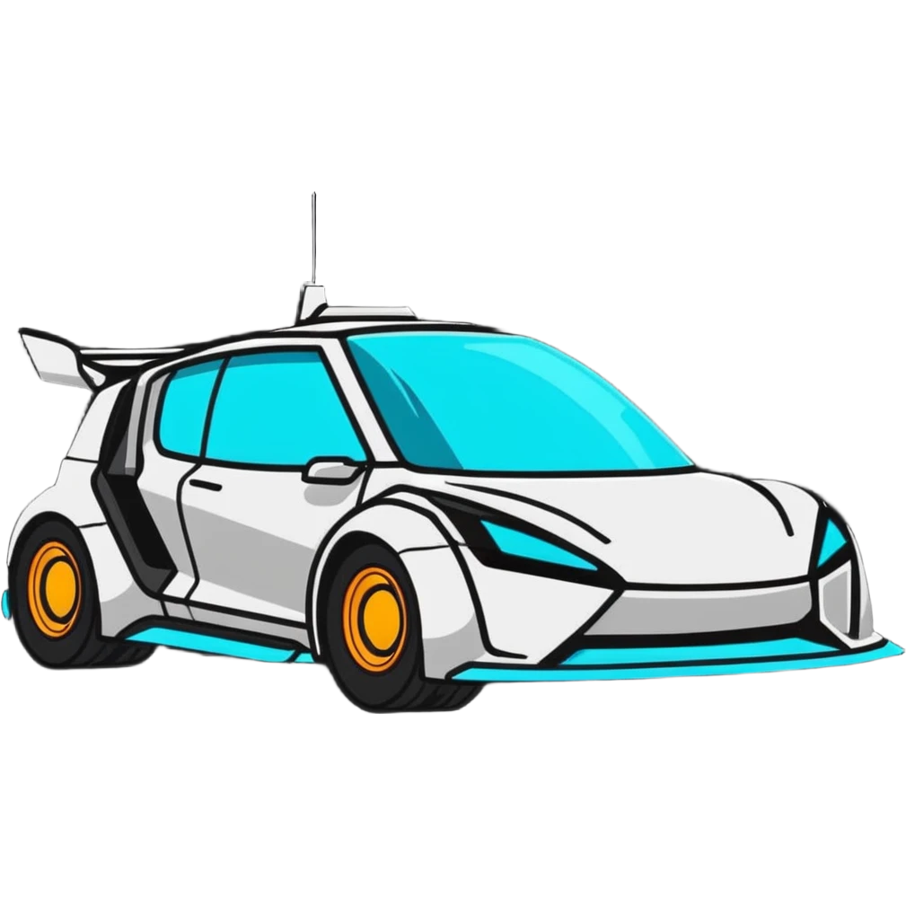futuristic high tech car with glowing elements emoji