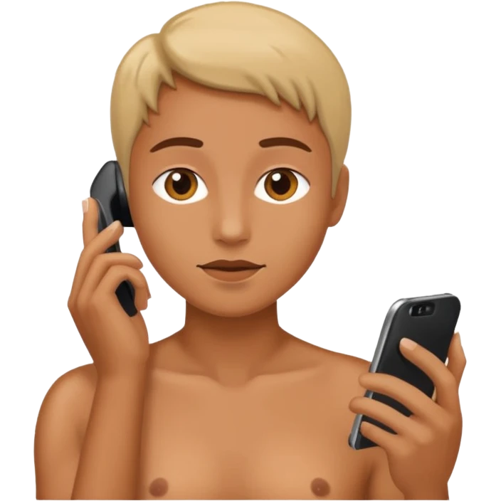 Nude on phone emoji