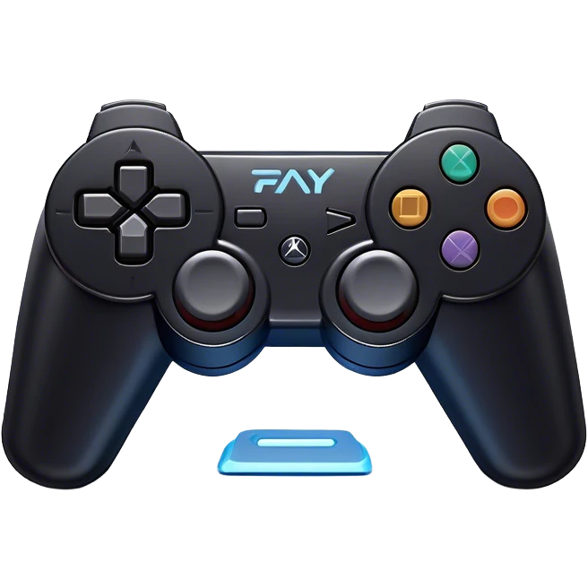 Clash of Clans aesthetic: Cinematic Playful PlayStation 3 Console Portrait Emoji, rendered in a 3D vector-style similar to standard emojis with minimal shading and bold, simplified shapes. A compact, distinct form with signature details, softly glowing with a cutting-edge console technology charm. Simplified yet unmistakably iconic, highly detailed and consistent, glowing with a soft radiance and high shine. Stylized with a touch of technological advancement and a soft glowing outline, capturing the essence of a beloved gaming relic with a friendly, playful manner! emoji
