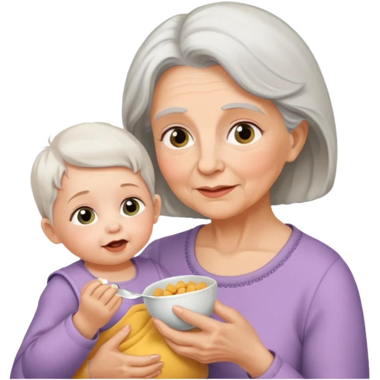 Grandmother feeding - 7 month granddaughter emoji