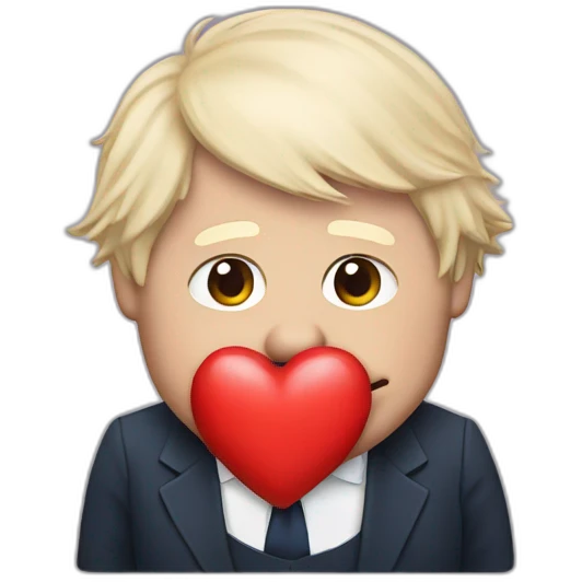 Boris Johnson with a love heart emoji