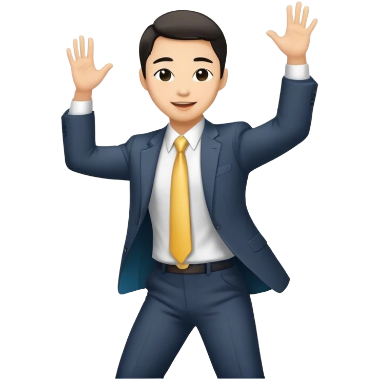 Asian lawyer dancing. emoji