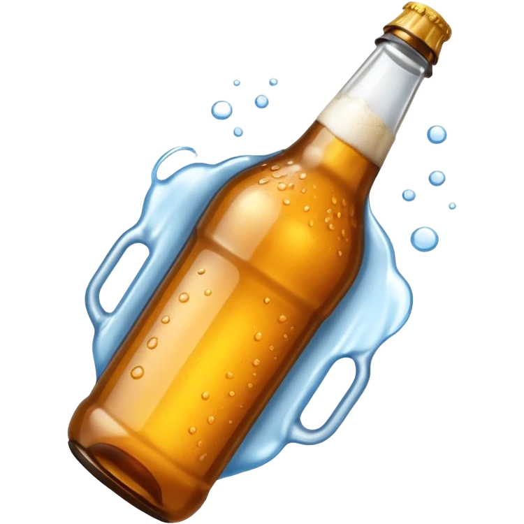 Beer in a water bottle emoji