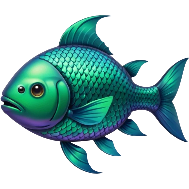 Dark green river fish emoji