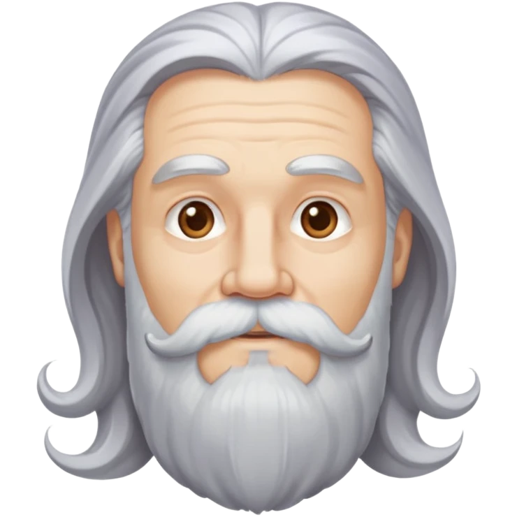 God, man with long grey hair, white beard and mustache, divine appearance emoji