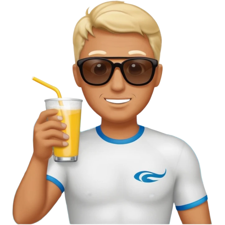 A man drinking surf Excel direct from the packet with straw emoji