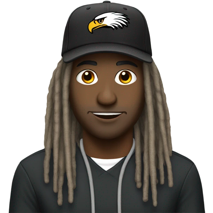 Black eagles fan with dread Locs and hat emoji