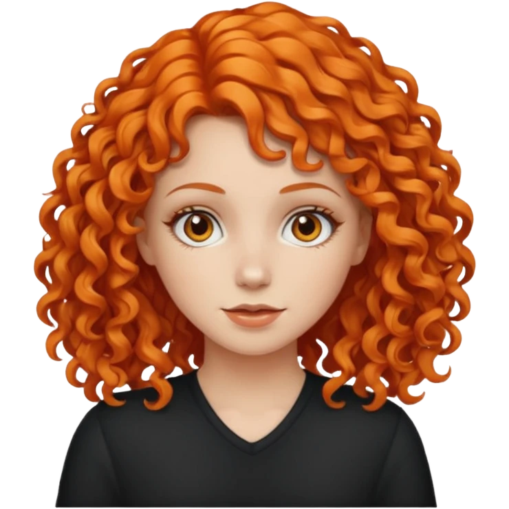 A white girl with orange curly hair emoji