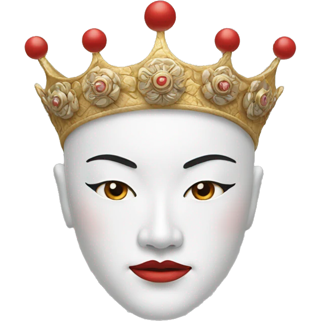 White Peking Opera Head Crown emoji